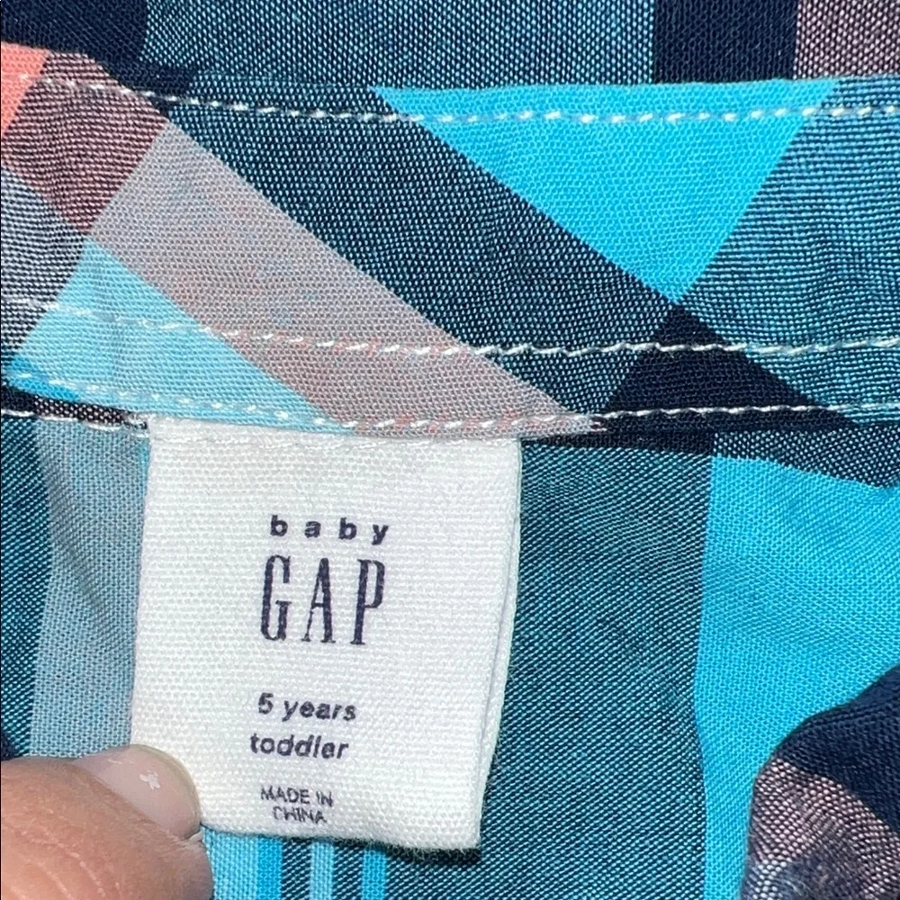 babyGAP Blue Harmony Plaid Short Sleeve Shirt - 5
